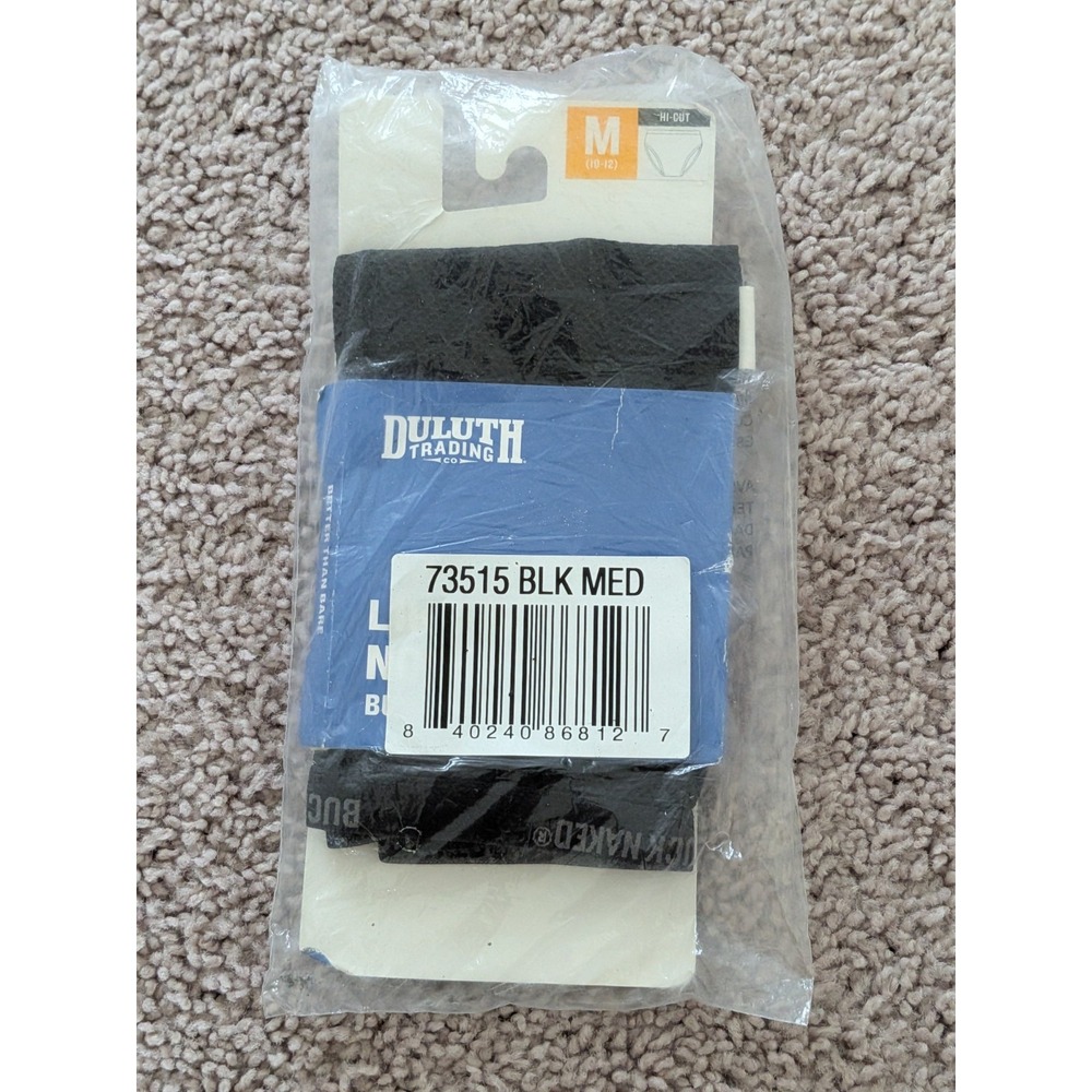 Duluth Trading Womens Buck Naked High Cut Brief Black Medium (10-12) NWT